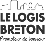 Logo Le Logis breton noir Logement Bretagne Immobilier Côtes d'Armor